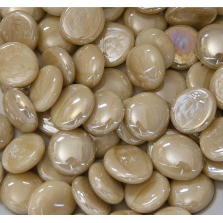 Verre Mosaique - glass mosaic -Glasmosaik-glasmozaïek-Glasdruppels 16-20mm Opaalcrème - mosaicshop