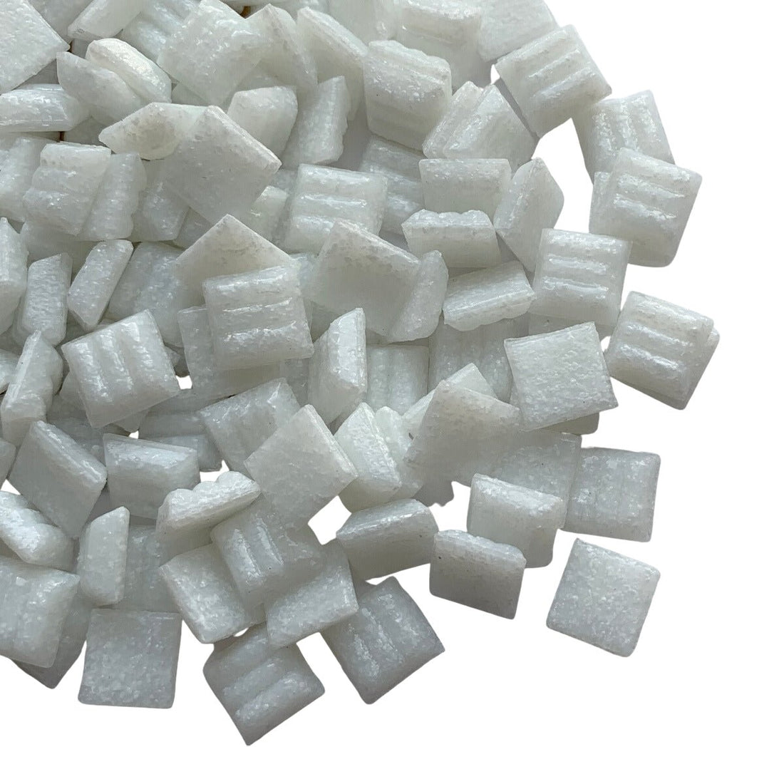 Verre Mosaique - glass mosaic -Glasmosaik-glasmozaïek-Glasmozaiek 10mm Ijswit - mosaicshop