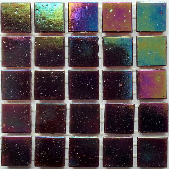 Pâtes De Verre Irisées 20mm Aubergine