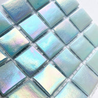 Verre Mosaique - glass mosaic -Glasmosaik-glasmozaïek-Glasmozaiek Iriserend 20mm Blauwe Maansteen - mosaicshop