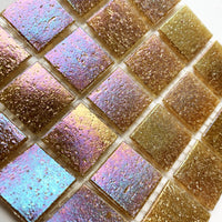 Verre Mosaique - glass mosaic -Glasmosaik-glasmozaïek-Glasmozaiek Iriserend 20mm Koffie - mosaicshop