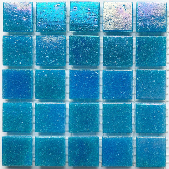 Pastilha de Vidro Iridescente 20mm Azul Real