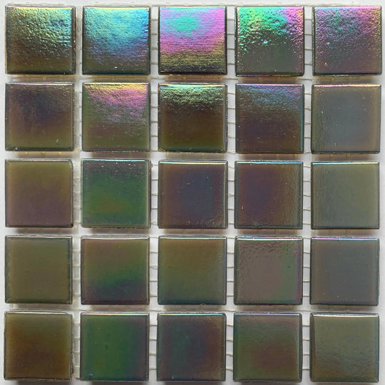 Pâtes De Verre Irisées 20mm Gris