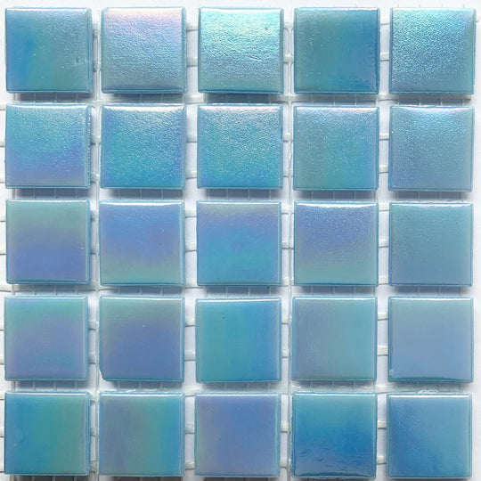 Pastilha de Vidro Iridescente 20mm Azul Opala