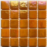 Verre Mosaique - glass mosaic -Glasmosaik-glasmozaïek-Glasmozaiek Iriserend 20mm Oranje - mosaicshop
