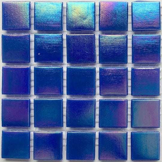Pastilha de Vidro Iridescente 20mm Azul Safira