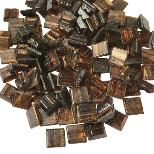 Pâtes De Verre Veiné D'or 10mm  Topaze Foncé