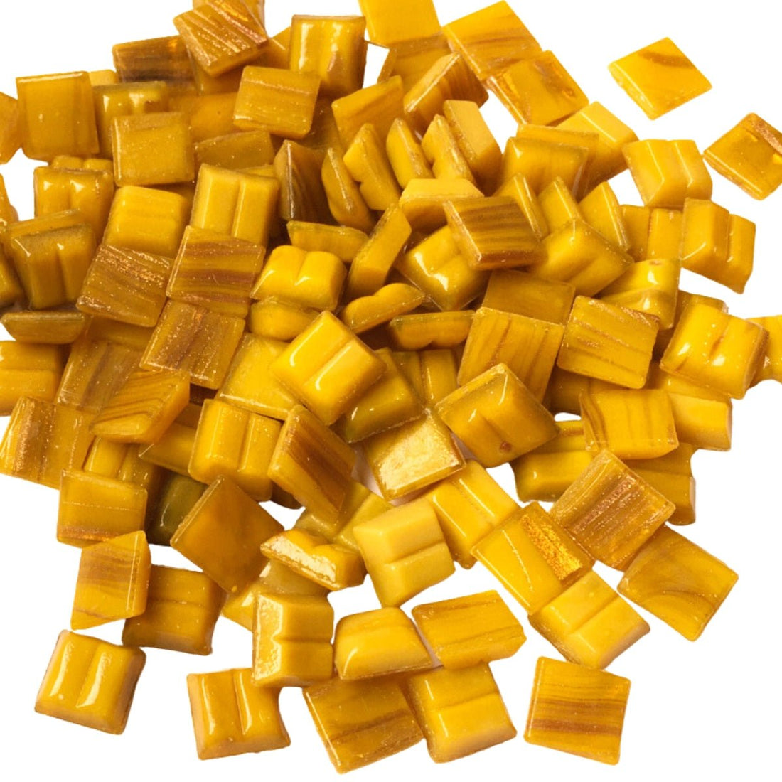 Verre Mosaique - glass mosaic -Glasmosaik-glasmozaïek-Glasmozaiek met Goud Dooradert 10mm Oker - mosaicshop