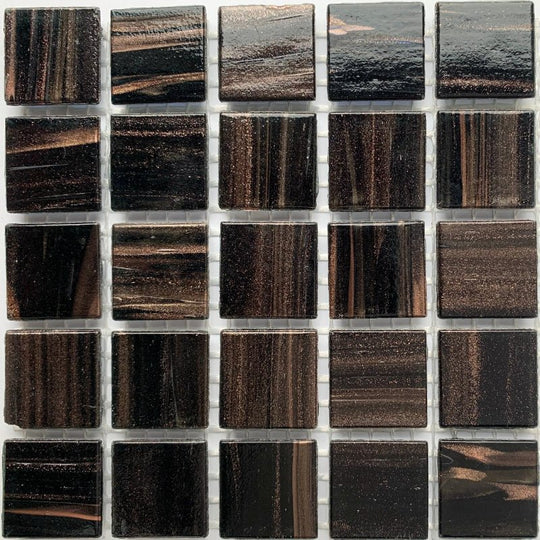 Pâtes de Verre Veiné d'or 20mm  Hématite