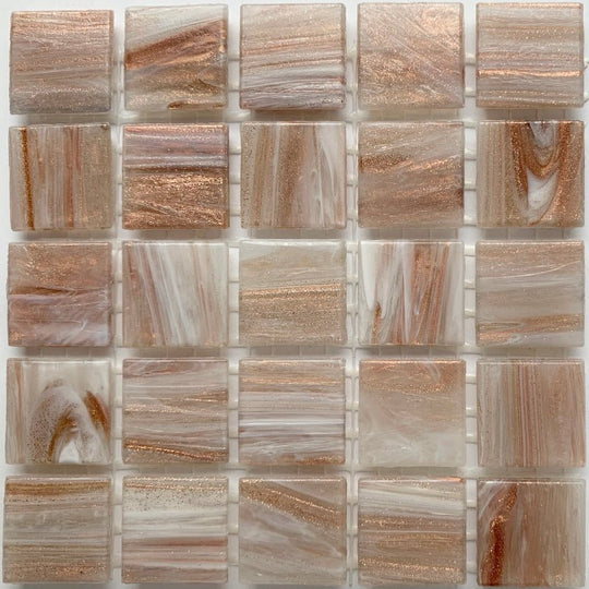 Mosaico de Vidrio con Vetas de Oro 20mm Oro Claro