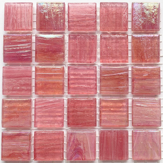 Mosaico de Vidrio con Vetas de Oro 20mm Rosa