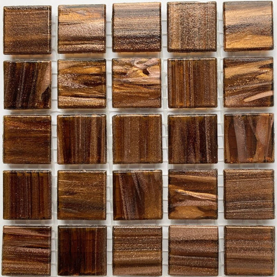 Mosaico de Vidrio con Vetas de Oro 20mm Ojo de Tigre