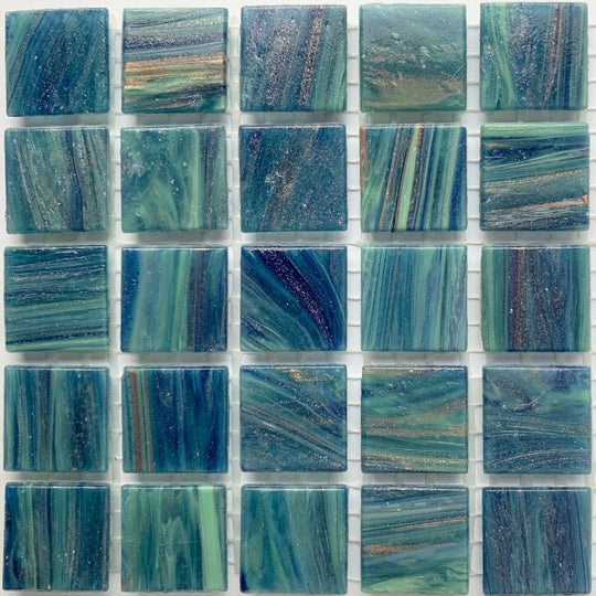 Mosaico de Vidrio con Vetas de Oro 20mm Turmalina