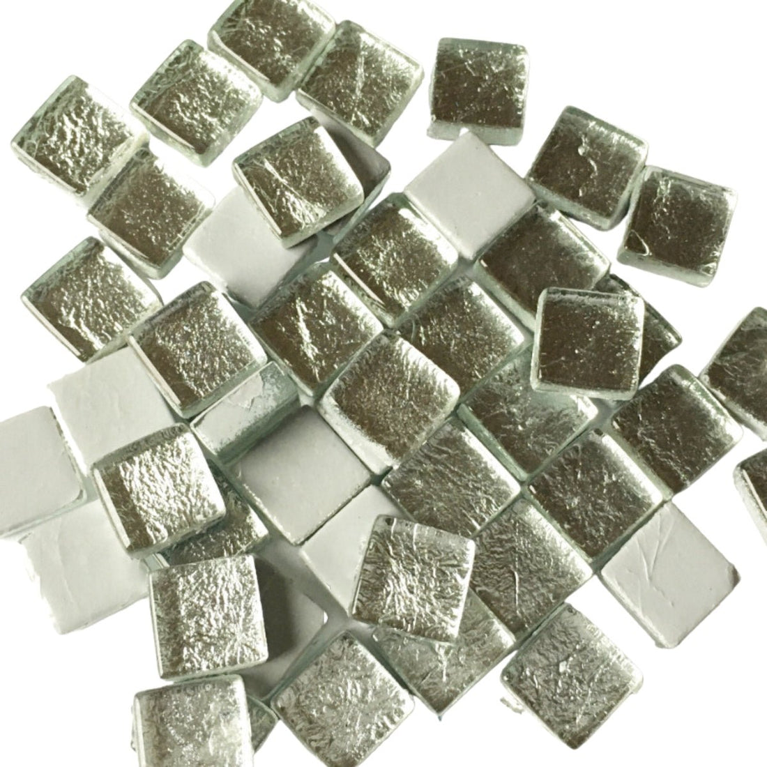 Verre Mosaique - glass mosaic -Glasmosaik-glasmozaïek-Glasmozaiek Spiegel 10mm Zilver - mosaicshop