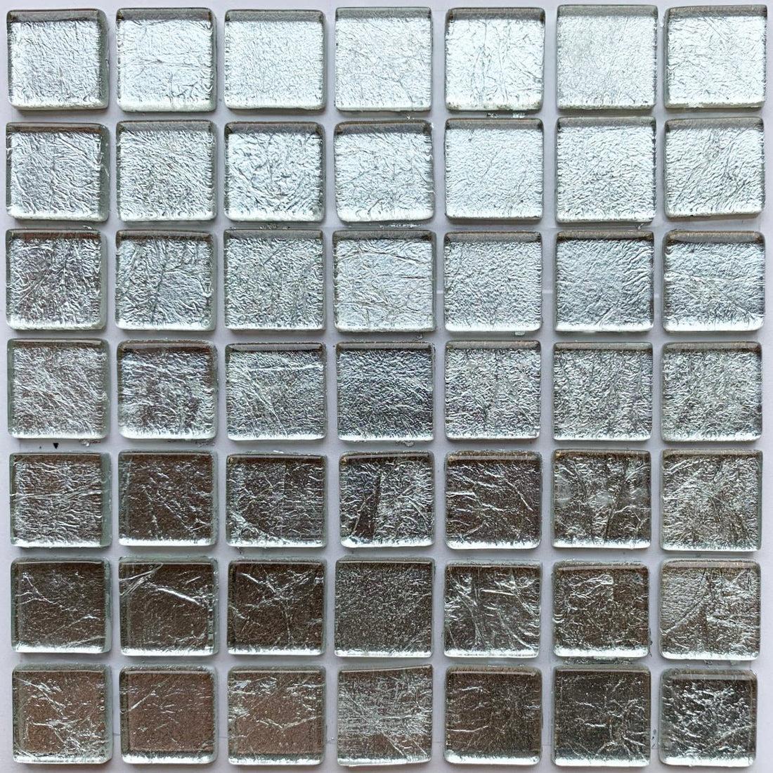 Verre Mosaique - glass mosaic -Glasmosaik-glasmozaïek-Glasmozaiek Spiegel 20mm Zilver - mosaicshop