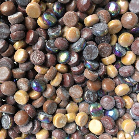 Verre Mosaique - glass mosaic -Glasmosaik-glasmozaïek-Glasnopjes 12mm Chocolademix - mosaicshop