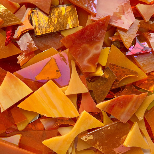 Fragmentos de Vidrio Mezcla Naranja