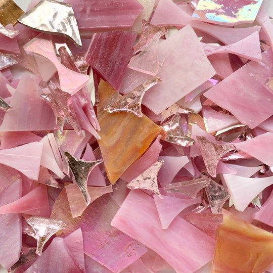 Fragmentos de Vidrio Mezcla Rosa