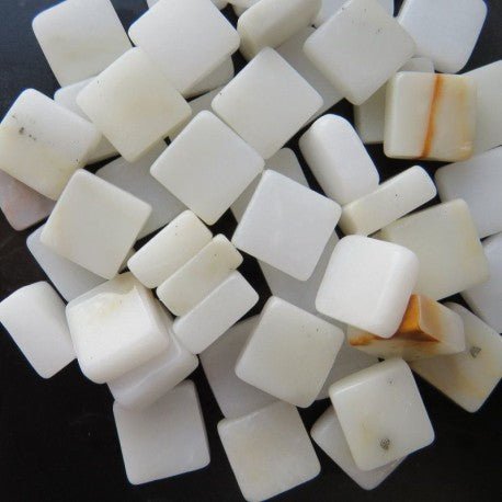 Verre Mosaique - glass mosaic -Glasmosaik-glasmozaïek-Marmer 15mm Bianco Carrara - mosaicshop