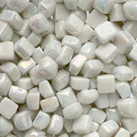 Verre Mosaique - glass mosaic -Glasmosaik-glasmozaïek-Micro Glasmozaiek 4,8mm Parelmoer Wit - mosaicshop