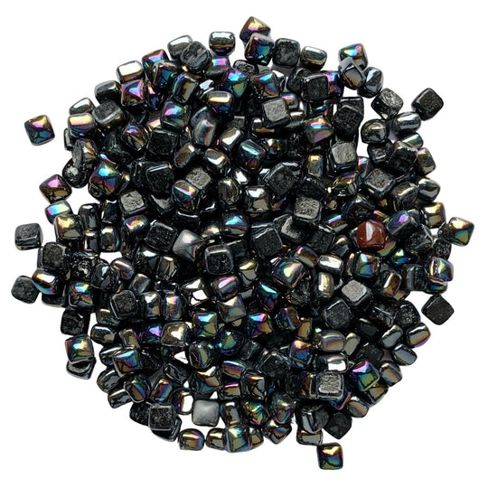 Micro Mosaico de Vidro 4,8mm Nácar Preto