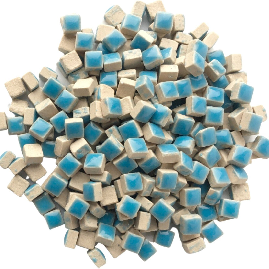 Verre Mosaique - glass mosaic -Glasmosaik-glasmozaïek-Micro Keramiek 5mm Blauw - mosaicshop