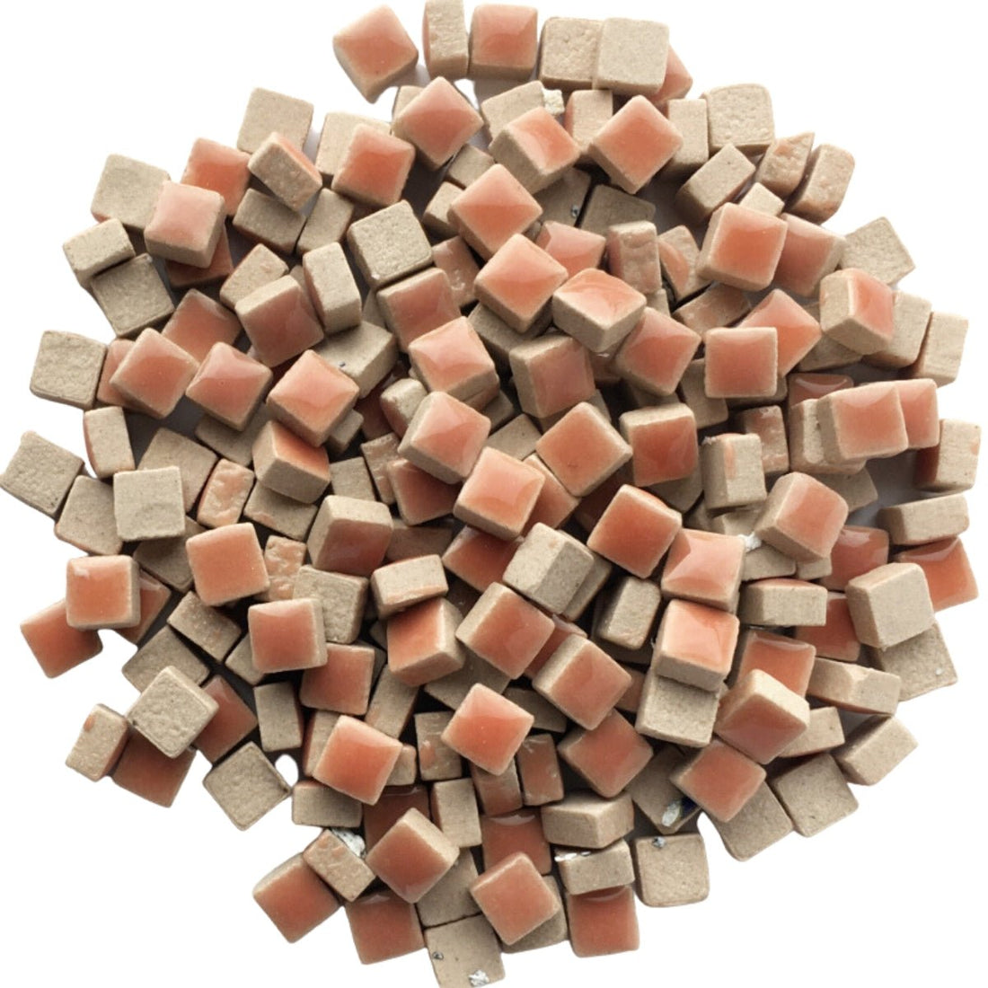 Verre Mosaique - glass mosaic -Glasmosaik-glasmozaïek-Micro Keramiek 5mm Zalm - mosaicshop