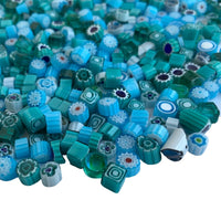 Verre Mosaique - glass mosaic -Glasmosaik-glasmozaïek-Millefiori Blauwmix - mosaicshop