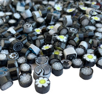 Verre Mosaique - glass mosaic -Glasmosaik-glasmozaïek-Millefiori Zwartmix - mosaicshop