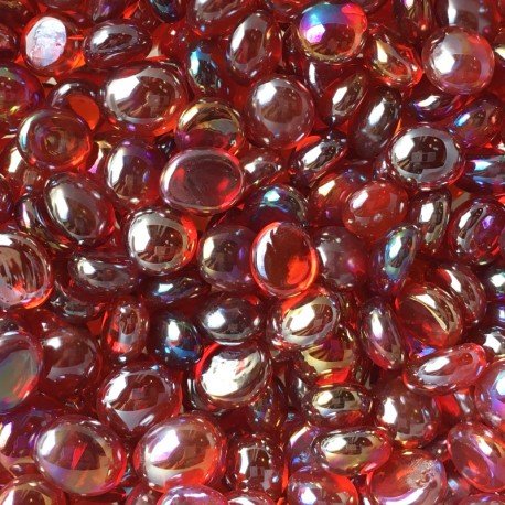 Verre Mosaique - glass mosaic -Glasmosaik-glasmozaïek-Mini Glasdruppels 9-13mm Diamantrood - mosaicshop