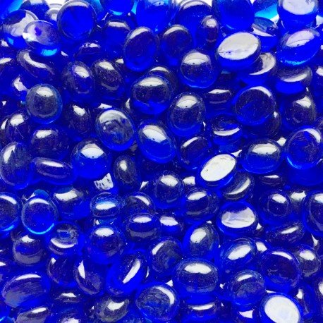 Verre Mosaique - glass mosaic -Glasmosaik-glasmozaïek-Mini Glasdruppels 9-13mm Kristalblauw - mosaicshop