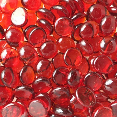 Verre Mosaique - glass mosaic -Glasmosaik-glasmozaïek-Mini Glasdruppels 9-13mm Kristalrood - mosaicshop