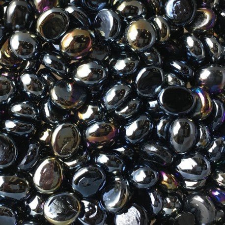 Verre Mosaique - glass mosaic -Glasmosaik-glasmozaïek-Mini Glasdruppels 9-13mm Opaalzwart - mosaicshop