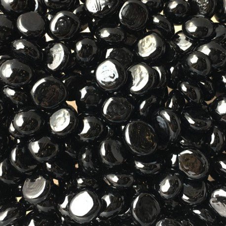 Verre Mosaique - glass mosaic -Glasmosaik-glasmozaïek-Mini Glasdruppels 9-13mm Zwart - mosaicshop