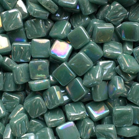 Verre Mosaique - glass mosaic -Glasmosaik-glasmozaïek-Ottoman Parelmoer 8mm Half Cyaan - mosaicshop