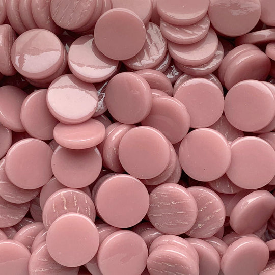 Pastilha de Vidro Redonda 18mm Rosa Escura