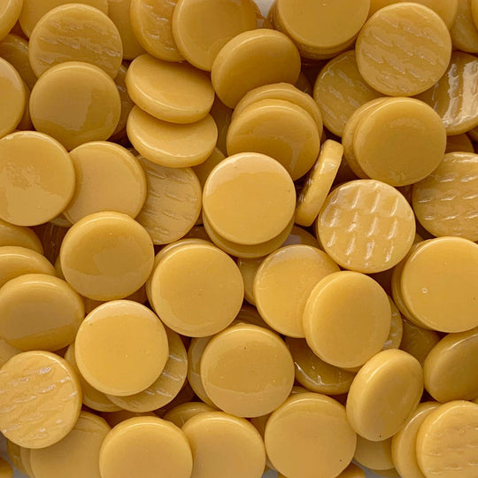 Pastilha de Vidro Redonda 18mm Opala Âmbar