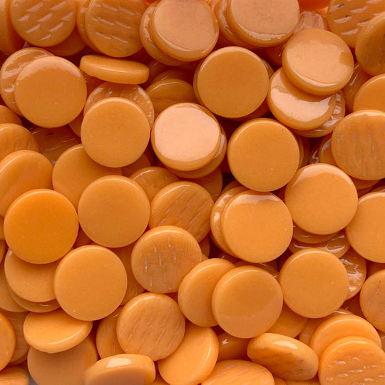 Pastilha de Vidro Redonda 18mm Opala Laranja