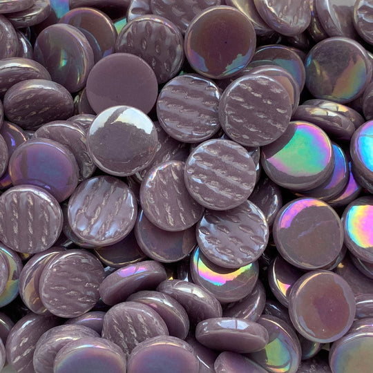 Azulejo Redondo de Vidrio Nácar 18mm Lila