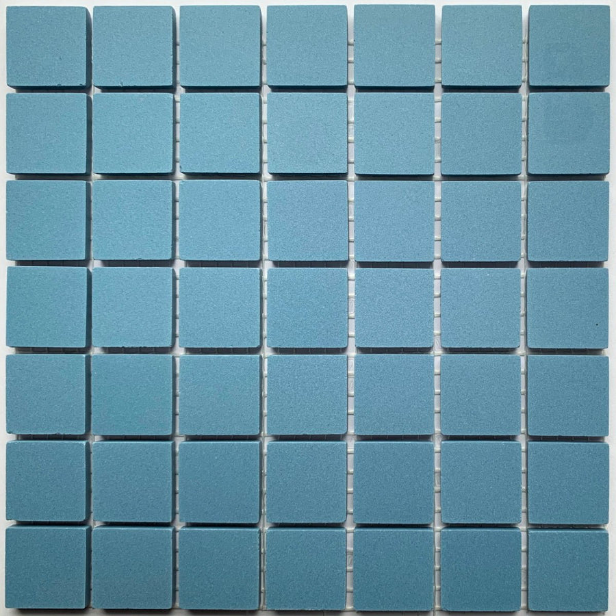 Winckelmans Bleu Foncé – teselas de mosaico mates de 20x20 mm sobre malla