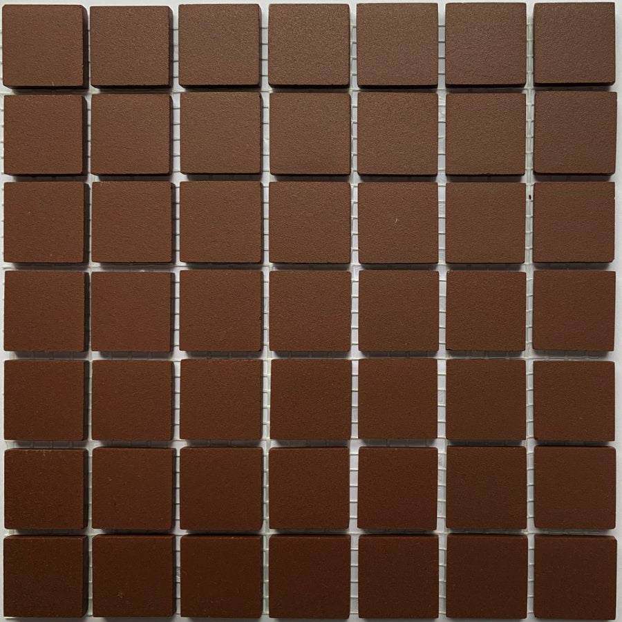 Winckelmans Brun – teselas de mosaico mates de 20x20 mm sobre malla