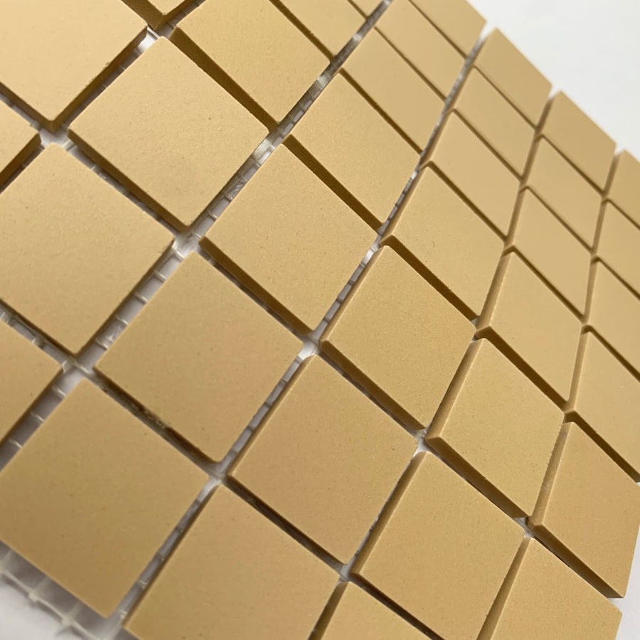 Winckelmans Cognac – pastilhas de mosaico mates de 20x20 mm sobre rede