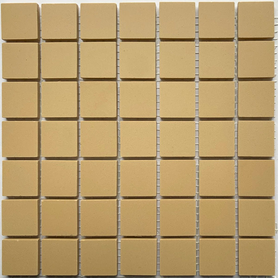 Winckelmans Cognac – pastilhas de mosaico mates de 20x20 mm sobre rede