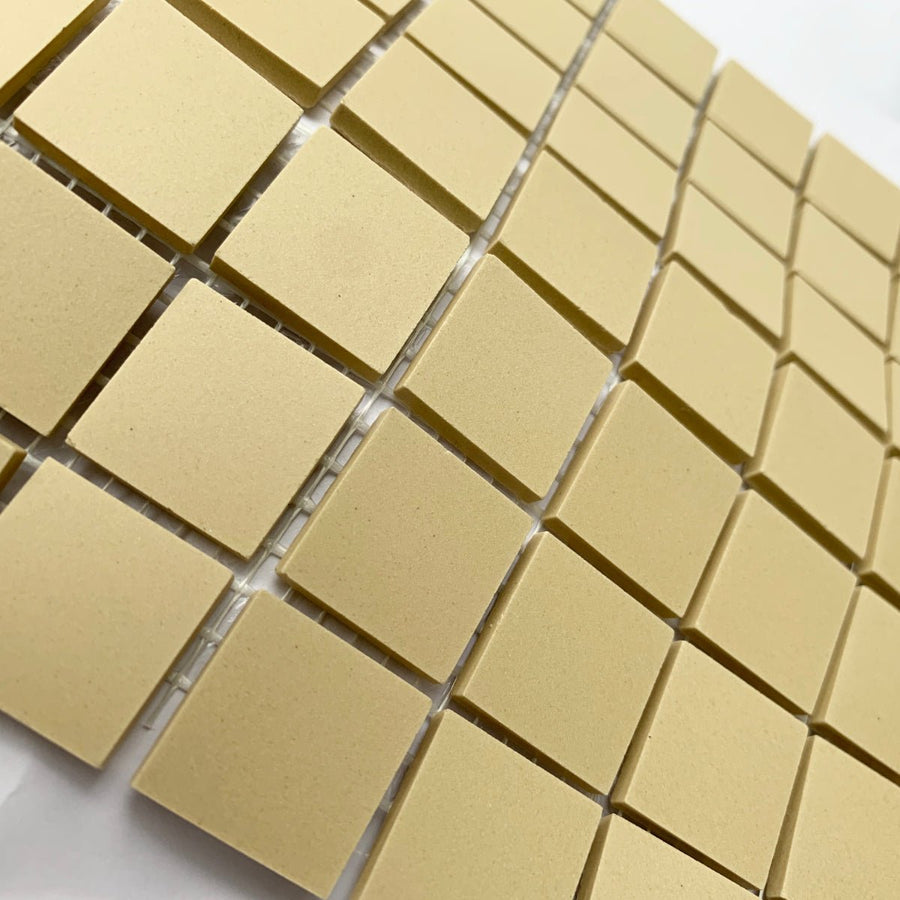 Winckelmans Ivoire – pastilhas de mosaico mates de 20x20 mm sobre rede