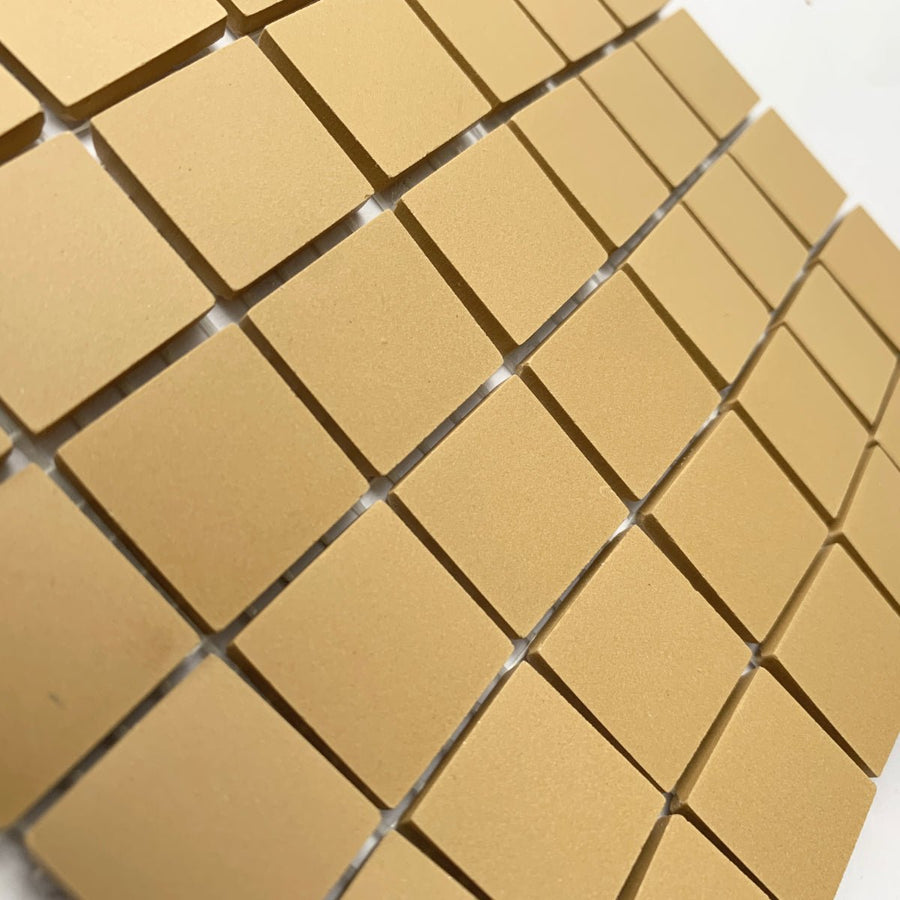 Winckelmans Jaune – pastilhas de mosaico mates de 20x20 mm sobre rede