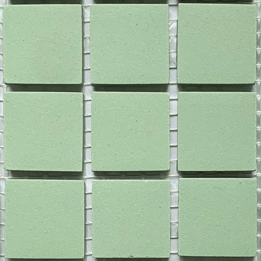 Winckelmans Pistache – pastilhas de mosaico mates de 20x20 mm sobre rede