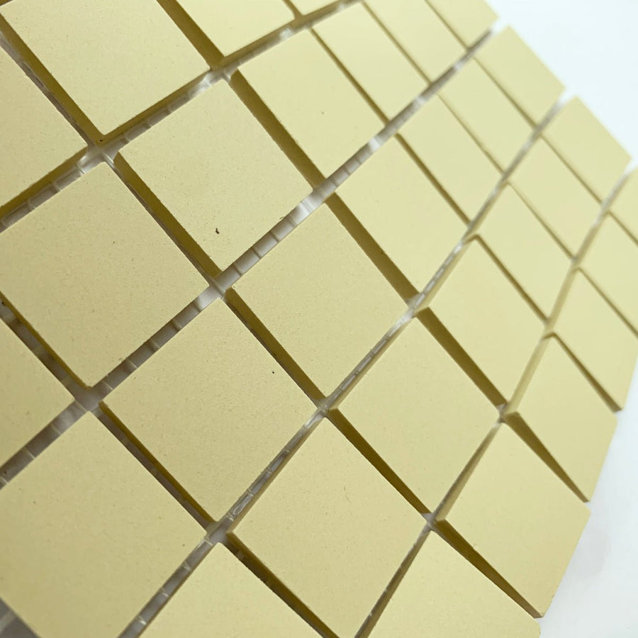 Winckelmans Vanille – pastilhas de mosaico mates de 20x20 mm sobre rede