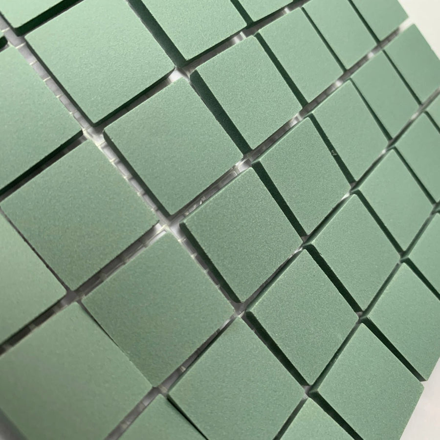 Winckelmans Vert – matt 20x20 mm mosaic tiles on mesh