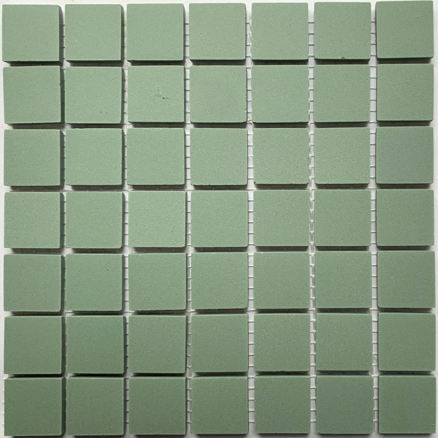 Winckelmans Vert Pale – pastilhas de mosaico mates de 20x20 mm sobre rede