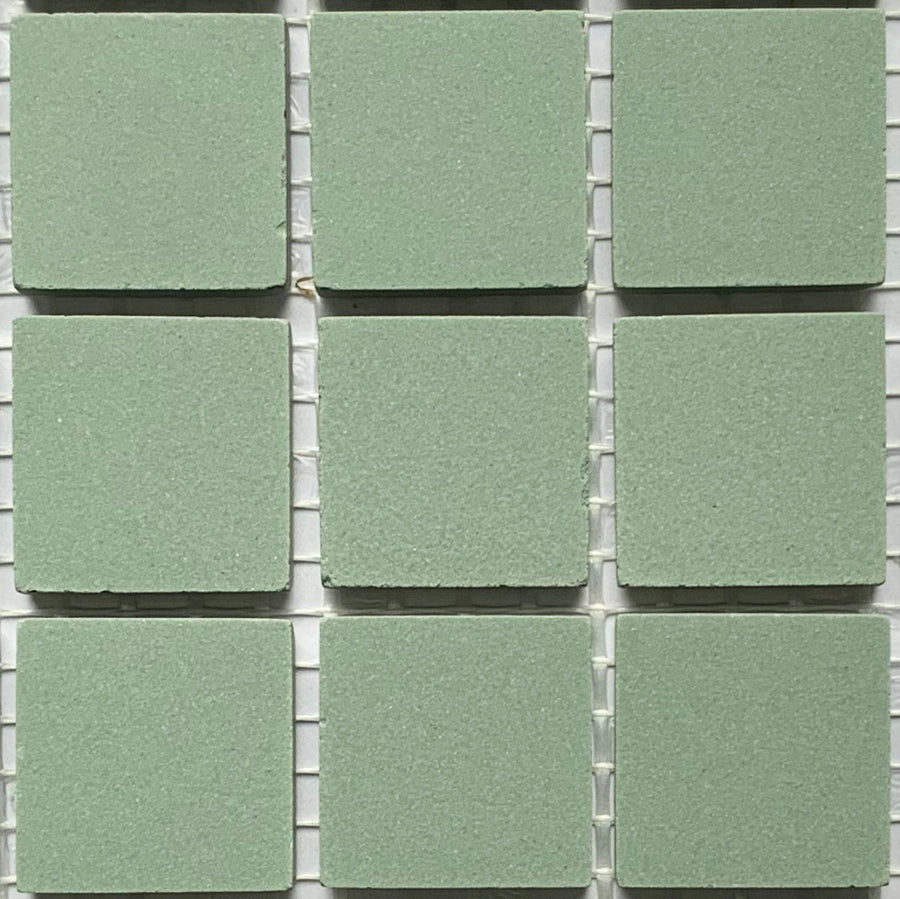 Winckelmans Vert Pale – pastilhas de mosaico mates de 20x20 mm sobre rede